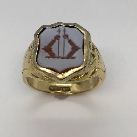  signet ring family crest . Nobel Antique jewelry Store